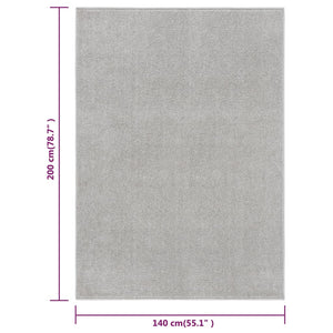 vidaXL Rug Short Pile 140x200 cm Light Grey