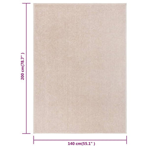 vidaXL Rug Short Pile 140x200 cm Dark Beige