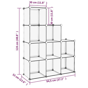 vidaXL Storage Cube Organiser with 9 Cubes Black PP