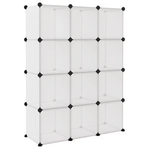 vidaXL Storage Cube Organiser with 12 Cubes Transparent PP