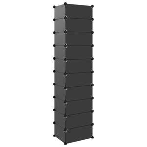 vidaXL Shoe Rack Black 44x32x174 cm PP