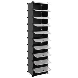 vidaXL Shoe Rack Black 44x32x174 cm PP