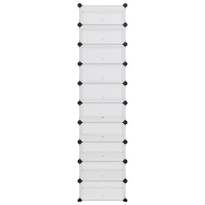 vidaXL Shoe Rack Transparent 44x32x174 cm PP