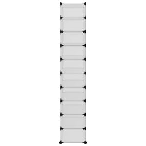 vidaXL Shoe Rack Transparent 44x32x174 cm PP