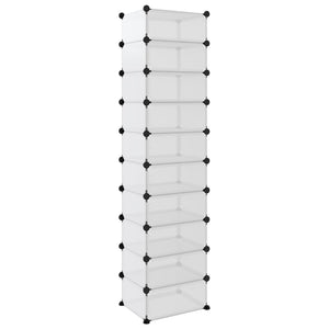 vidaXL Shoe Rack Transparent 44x32x174 cm PP