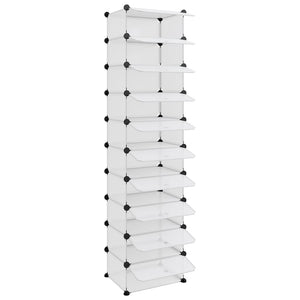 vidaXL Shoe Rack Transparent 44x32x174 cm PP