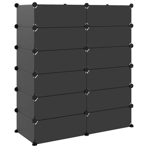 vidaXL Shoe Rack Black 94.5x36.5x106 cm PP