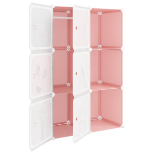 vidaXL Cube Storage Cabinet for Kids with 6 Cubes Pink PP