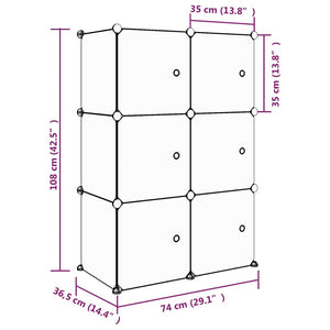 vidaXL Cube Storage Cabinet for Kids with 6 Cubes Pink PP