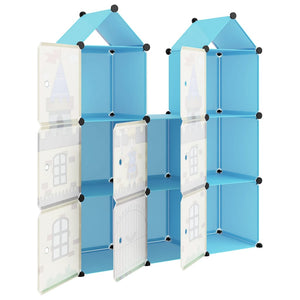 vidaXL Cube Storage Cabinet for Kids with 8 Cubes Blue PP