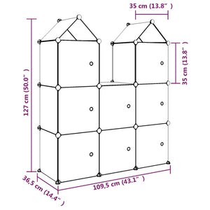 vidaXL Cube Storage Cabinet for Kids with 8 Cubes Blue PP