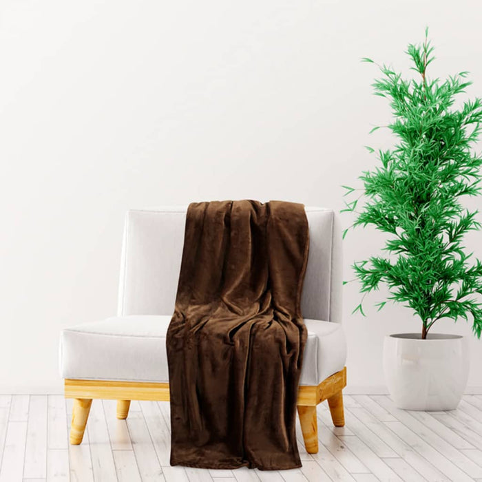 vidaXL Blanket Cocoa Brown 150x200 cm Polyester