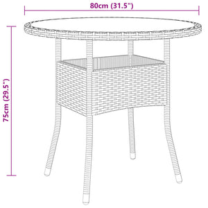 vidaXL 5 Piece Garden Bistro Set Poly Rattan and Tempered Glass Black