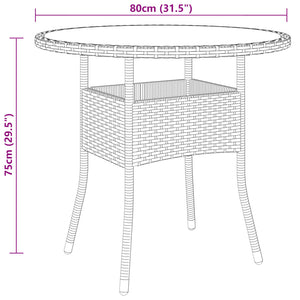 vidaXL 5 Piece Garden Bistro Set Poly Rattan and Tempered Glass Brown