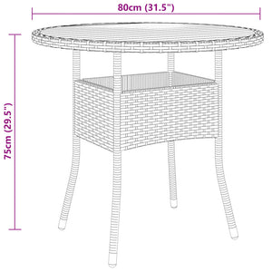 vidaXL 5 Piece Garden Bistro Set Poly Rattan and Solid Wood Black