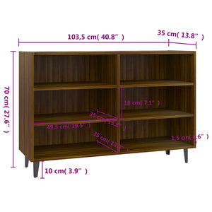 vidaXL Sideboard Brown Oak 103.5x35x70 cm Engineered Wood