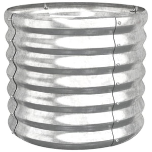 vidaXL Garden Planter Powder-coated Steel 40x40x36 cm Silver