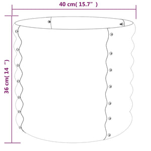 vidaXL Garden Planter Powder-coated Steel 40x40x36 cm Silver