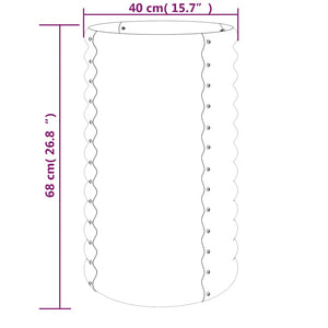 vidaXL Garden Planter Powder-coated Steel 40x40x68 cm Silver