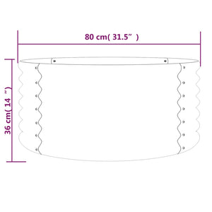 vidaXL Garden Planter Powder-coated Steel 80x80x36 cm Grey