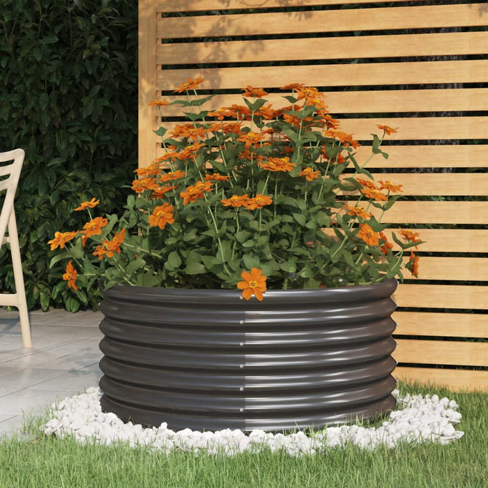 vidaXL Garden Planter Powder-coated Steel 80x80x36 cm Anthracite