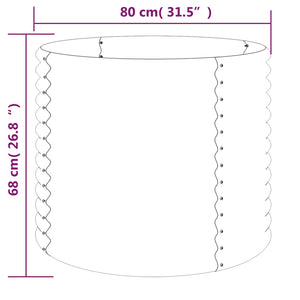 vidaXL Garden Planter Powder-coated Steel 80x80x68 cm Brown