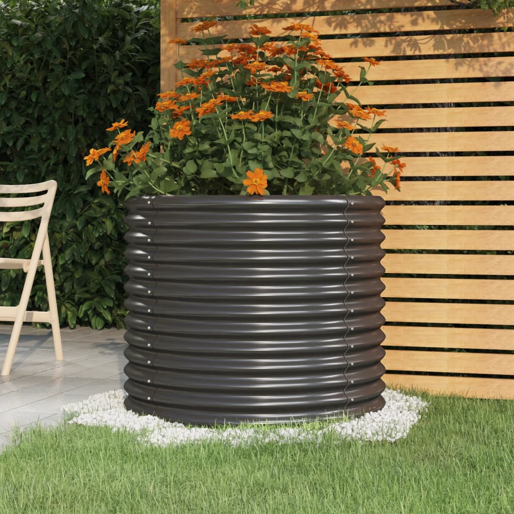 vidaXL Garden Planter Powder-coated Steel 80x80x68 cm Anthracite