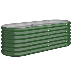 vidaXL Garden Raised Bed Powder-coated Steel 114x40x36 cm Green