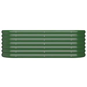 vidaXL Garden Raised Bed Powder-coated Steel 114x40x36 cm Green