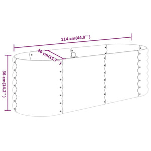 vidaXL Garden Raised Bed Powder-coated Steel 114x40x36 cm Green