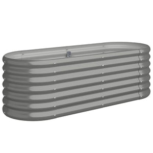 vidaXL Garden Raised Bed Powder-coated Steel 114x40x36 cm Grey