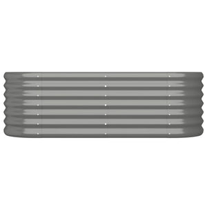 vidaXL Garden Raised Bed Powder-coated Steel 114x40x36 cm Grey