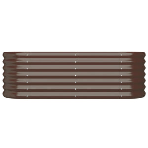 vidaXL Garden Raised Bed Powder-coated Steel 114x40x36 cm Brown