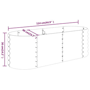 vidaXL Garden Raised Bed Powder-coated Steel 114x40x36 cm Brown