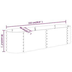 vidaXL Garden Raised Bed Powder-coated Steel 152x40x36 cm Brown