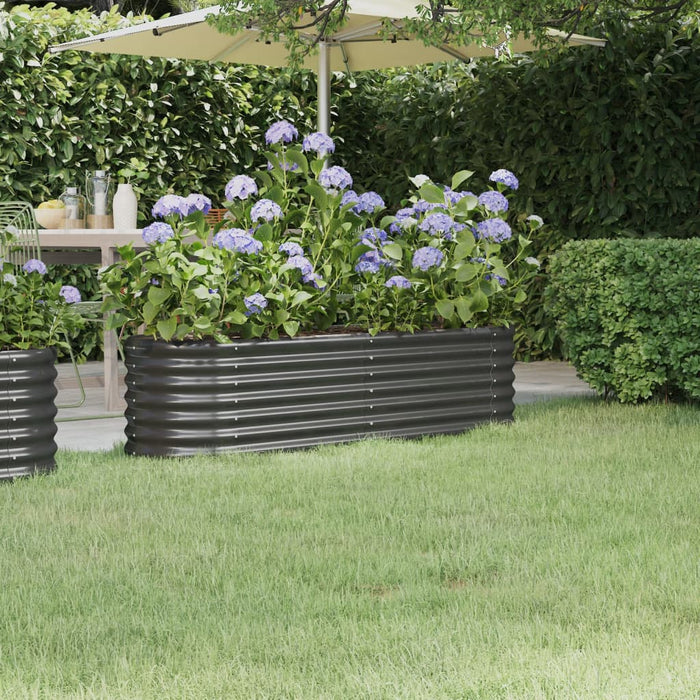 vidaXL Garden Raised Bed Powder-coated Steel 152x40x36 cm Anthracite