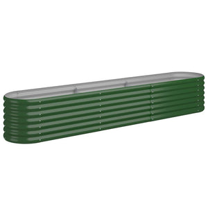 vidaXL Garden Raised Bed Powder-coated Steel 224x40x36 cm Green