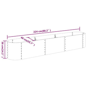 vidaXL Garden Raised Bed Powder-coated Steel 224x40x36 cm Green