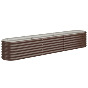 vidaXL Garden Raised Bed Powder-coated Steel 224x40x36 cm Brown