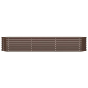 vidaXL Garden Raised Bed Powder-coated Steel 224x40x36 cm Brown