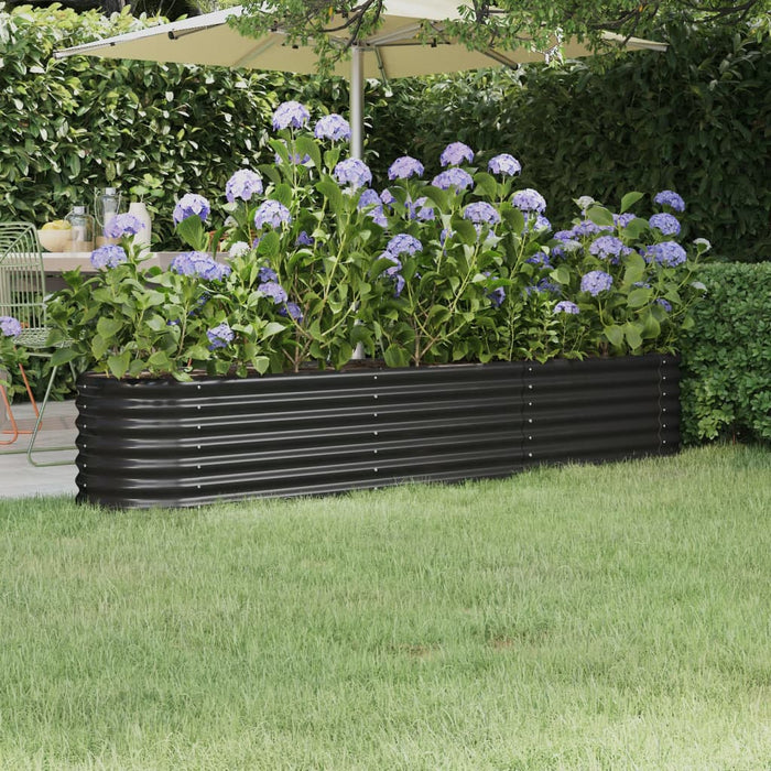 vidaXL Garden Raised Bed Powder-coated Steel 224x40x36 cm Anthracite