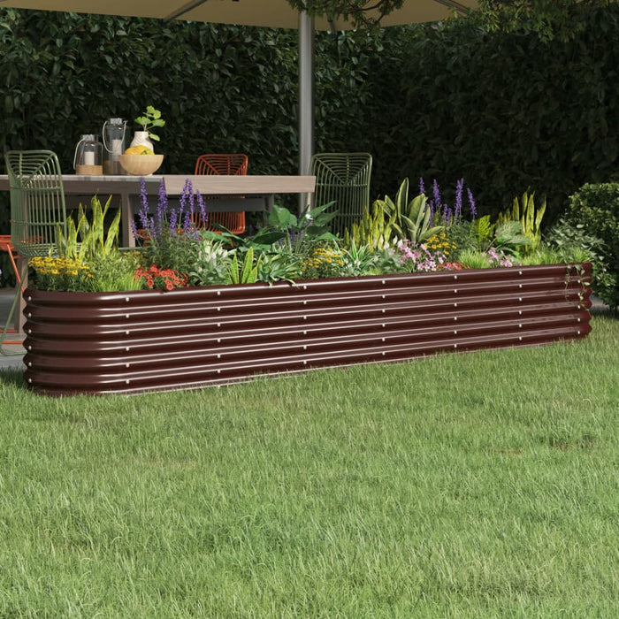 vidaXL Garden Raised Bed Powder-coated Steel 260x40x36 cm Brown