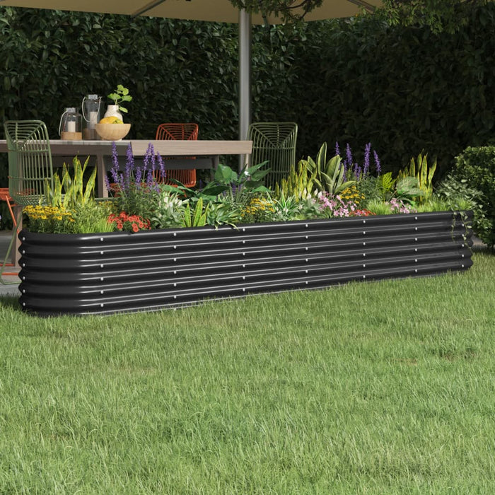 vidaXL Garden Raised Bed Powder-coated Steel 260x40x36 cm Anthracite