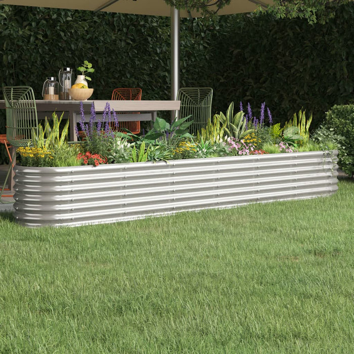 vidaXL Garden Raised Bed Powder-coated Steel 260x40x36 cm Silver