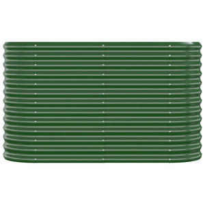 vidaXL Garden Raised Bed Powder-coated Steel 114x40x68 cm Green