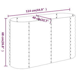 vidaXL Garden Raised Bed Powder-coated Steel 114x40x68 cm Green