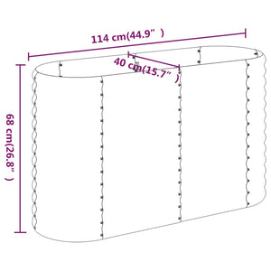 vidaXL Garden Raised Bed Powder-coated Steel 114x40x68 cm Silver