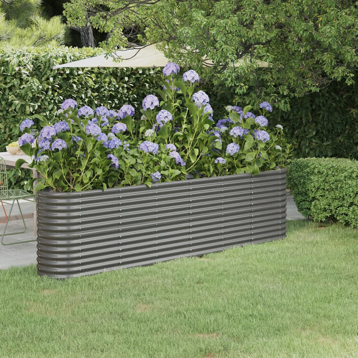 vidaXL Garden Raised Bed Powder-coated Steel 260x40x68 cm Grey