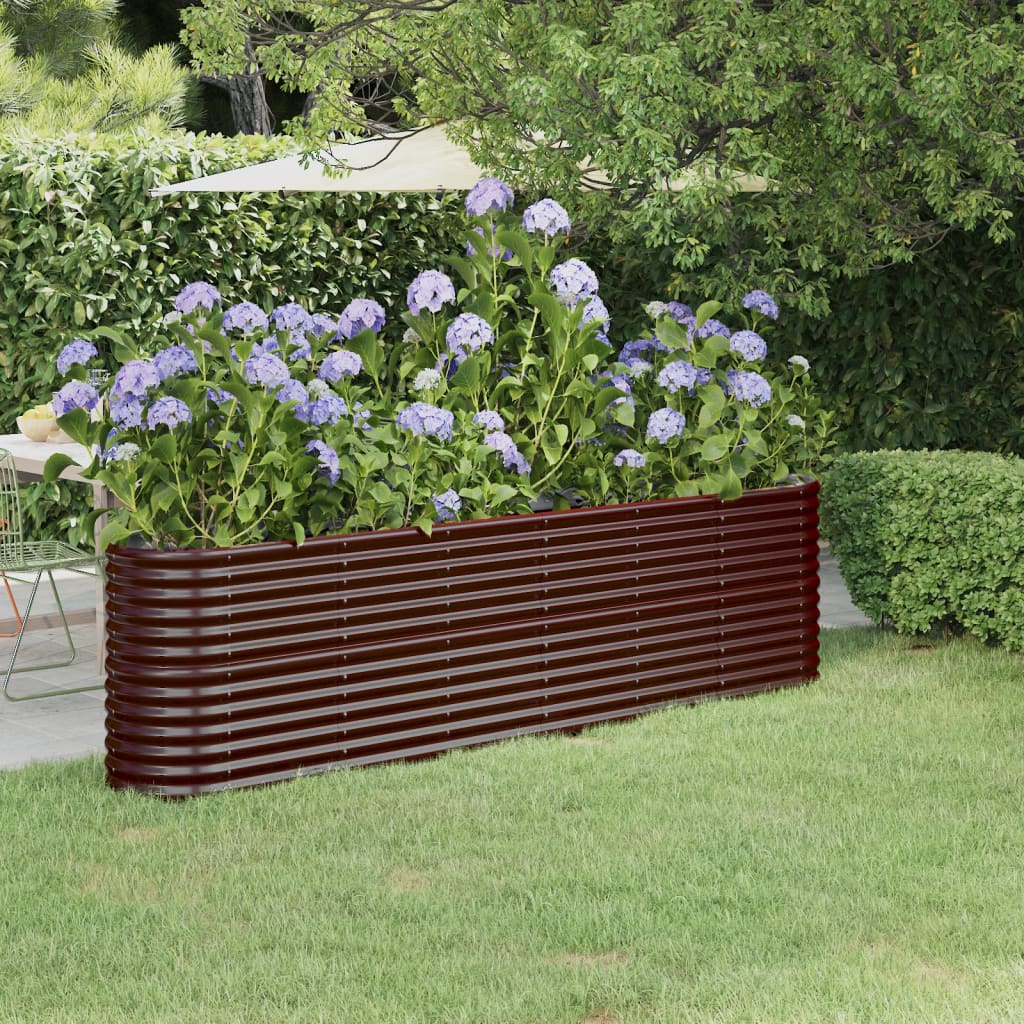 vidaXL Garden Raised Bed Powder-coated Steel 260x40x68 cm Brown