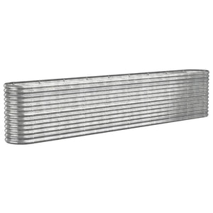 vidaXL Garden Raised Bed Powder-coated Steel 332x40x68 cm Silver